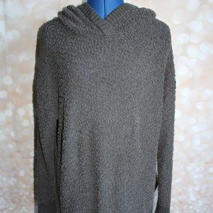 Zenana Premium Women's Size S Gray Long Sleeve Popcorn Tunic Hoodie TW-1924AB